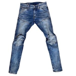 G-Star RAW 5620 3D Zip Knee Super Slim Jeans SZ 31x32 Denim Streetwear Y2K EUC